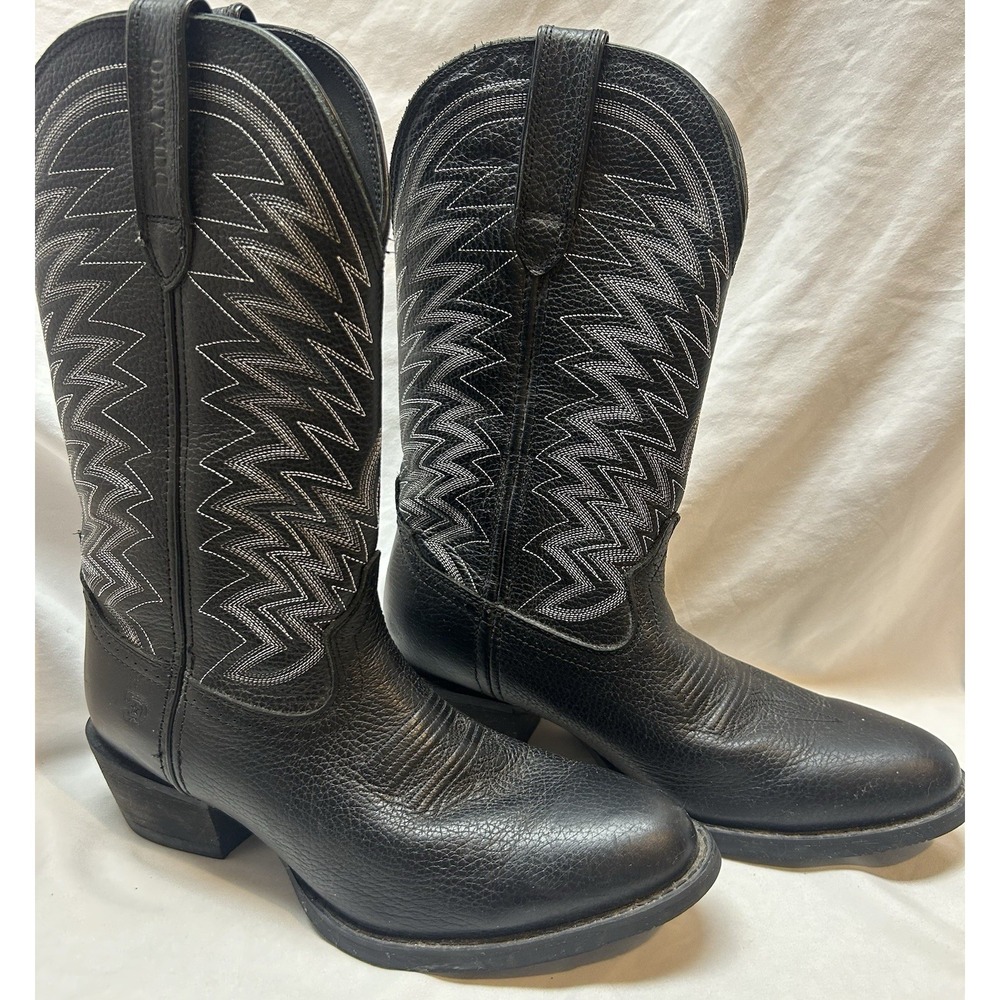 Durango Black Embroidered Western Cowboy Boots Mens 8M Boho Festival